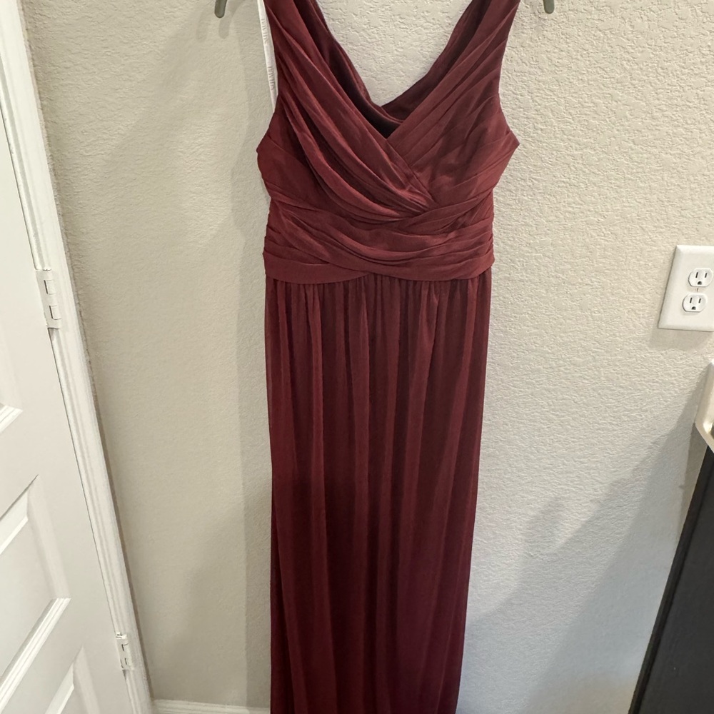 David's Bridal Wine Maxi Dress